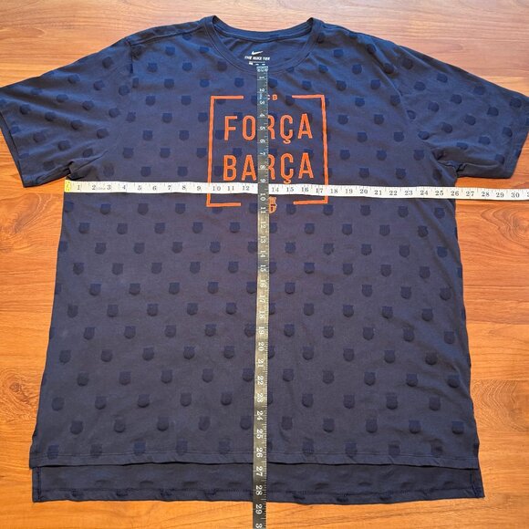 Nike‎ FCB Forca Barca Bracket Barcelona Shadow Logo Pattern T-Shirt XXL - Picture 2 of 8